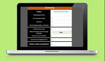 Sred Report Examples SRED Spreadsheet | Scientific Research and Experimental Development ...